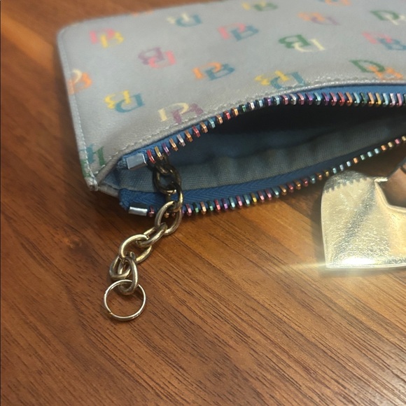 Vintage Dooney & Bourke Logo Light Blue Wristlet Wallet - Picture 9 of 9